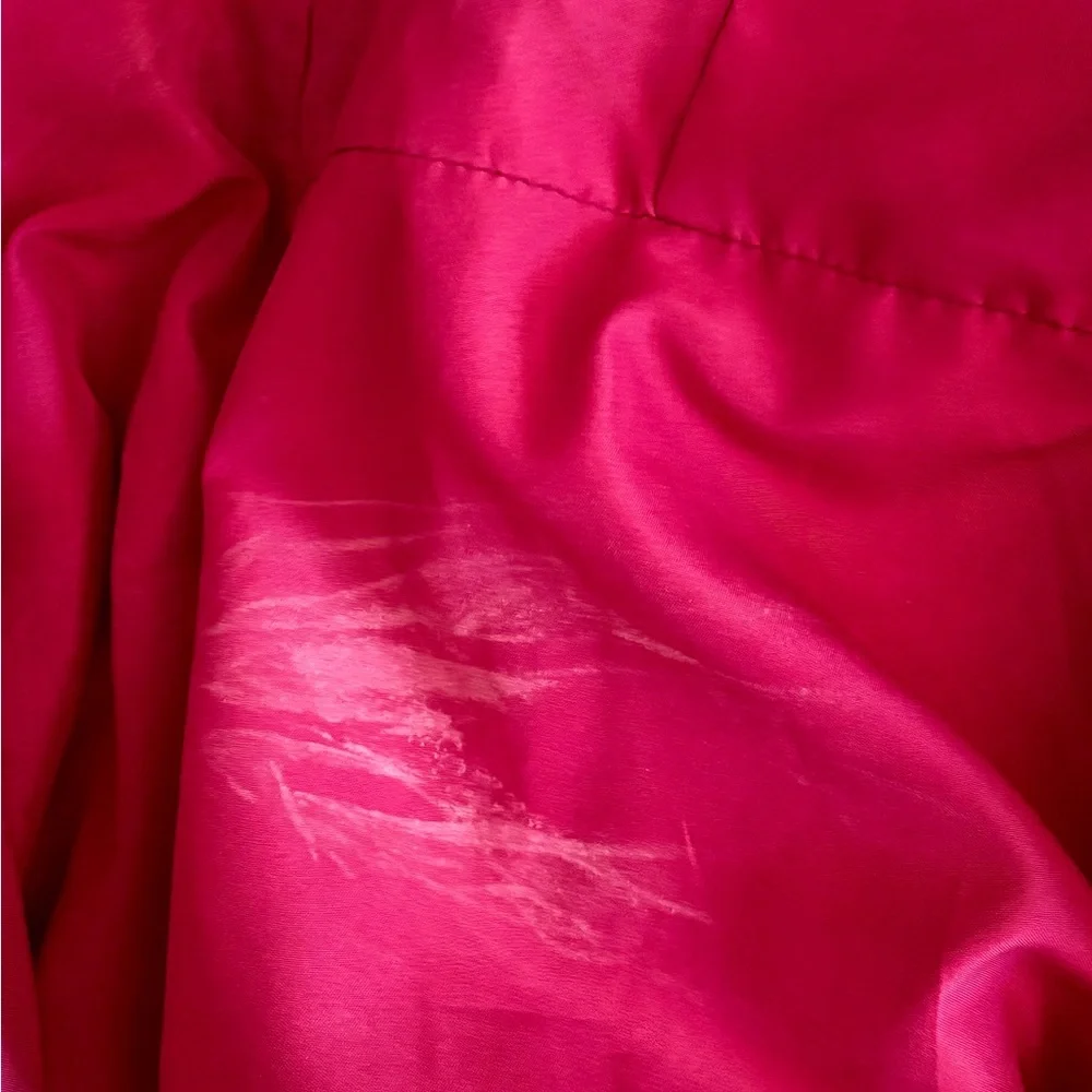 David's Bridal Size JB 16 Ruched Satin Style Apple Crimson Red Maxi Formal Dress - Picture 9 of 11